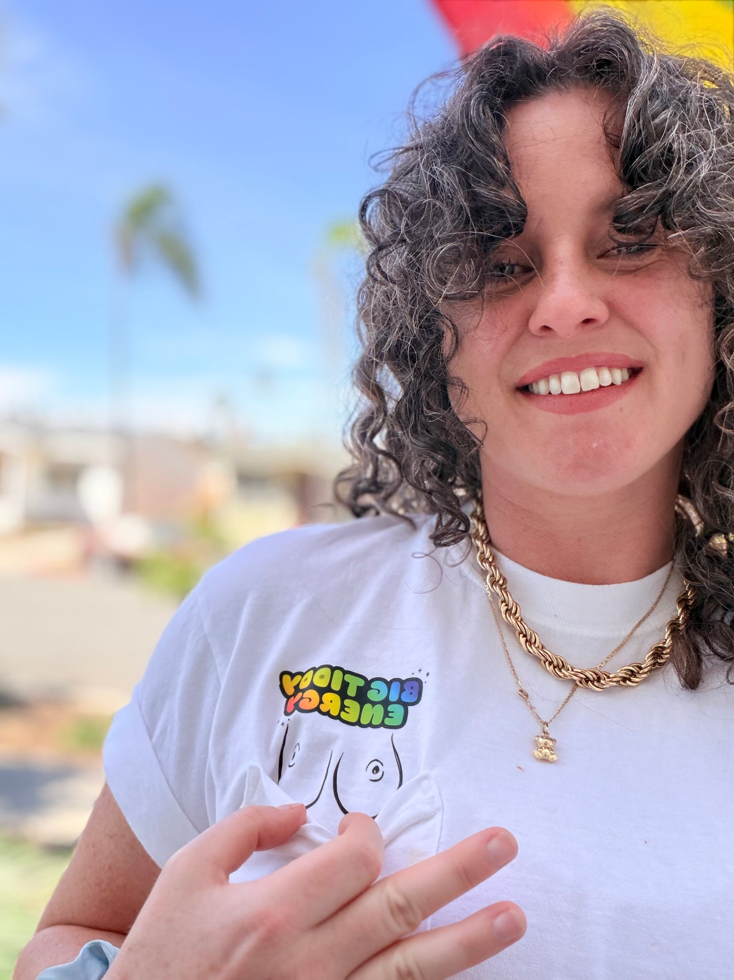 big tiddy energy - SUPER GAY PRIDE white